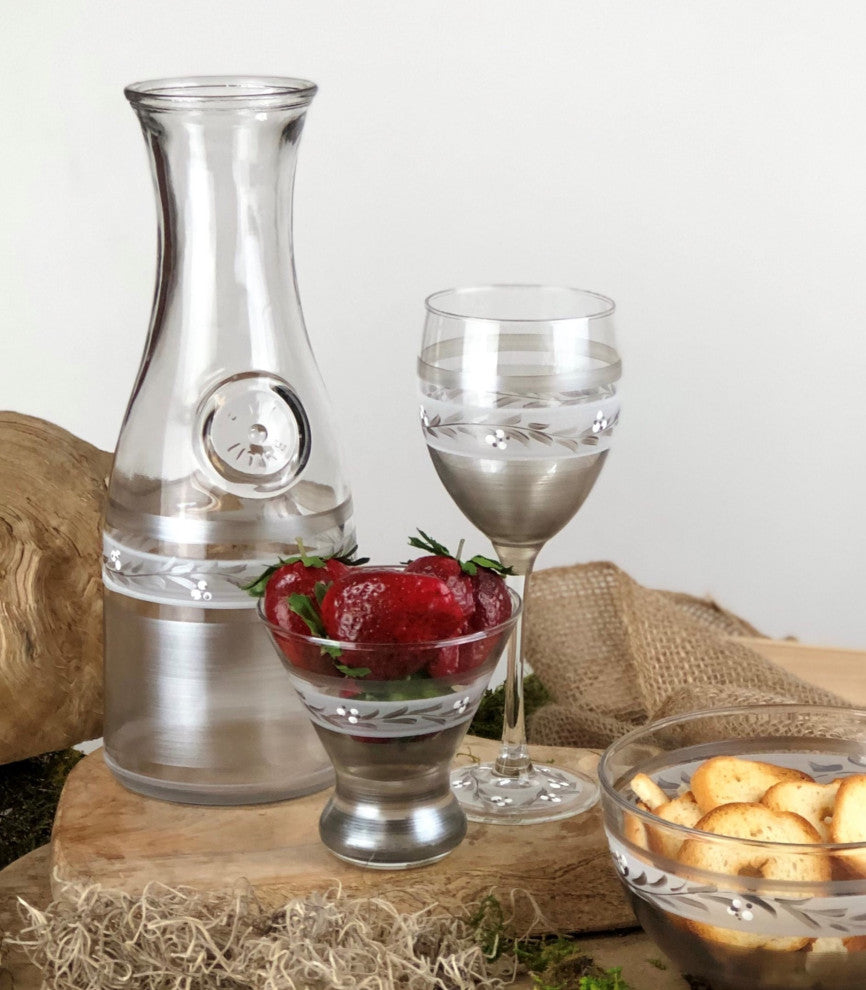 Pewter Vine Wine Glasses, Set of 2