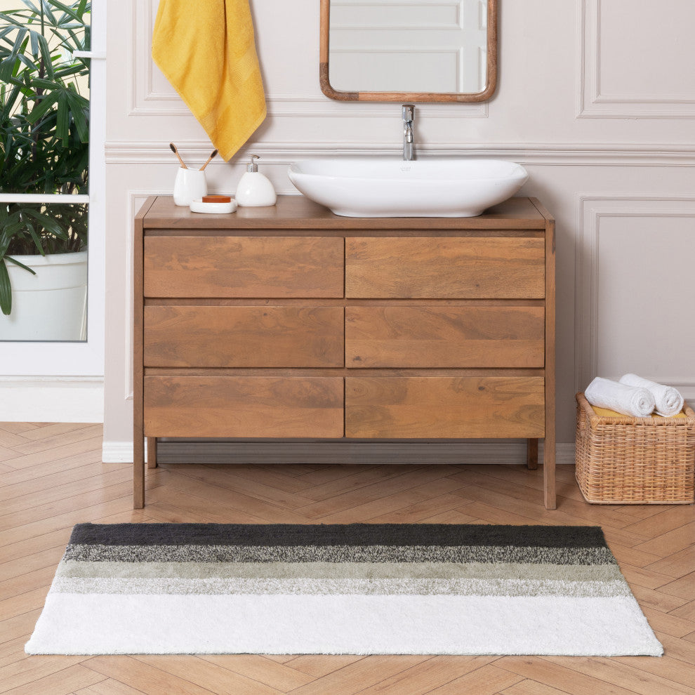 Avebury Cotton Bath Mat, Gray, 30x50