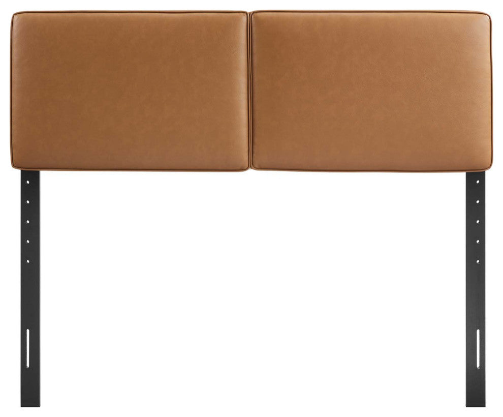 Lindee Vegan Leather King Headboard, Tan
