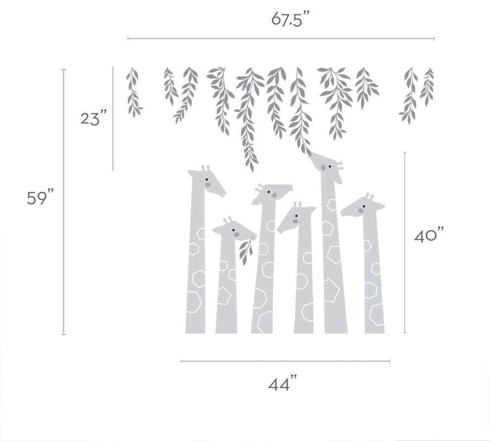 Giraffe Wall Decal, Scheme A