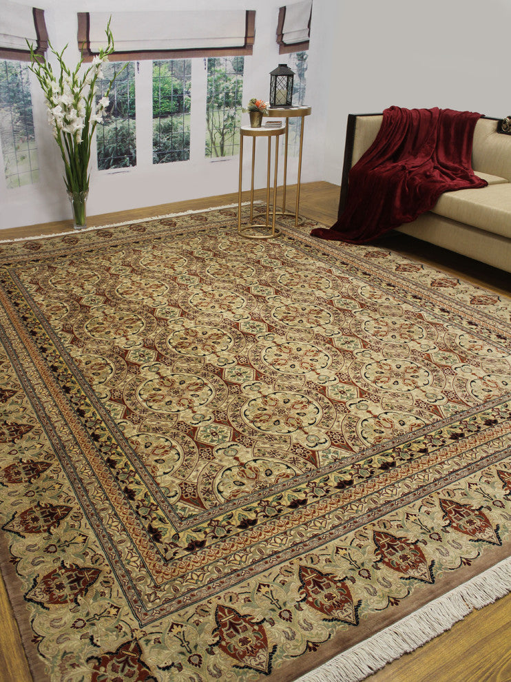 Pak-Persian Paracha Beige Rug, 9''0x12''0