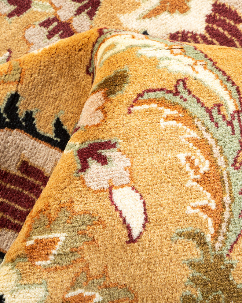 Mogul, One-of-a-Kind Hand-Knotted Area Rug Yellow, 4' 2 x 6' 5
