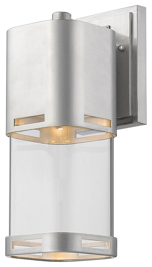 Lestat 1 Light Outdoor Wall Light in Brushed Aluminum