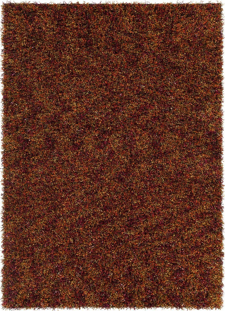 Blossom Contemporary Area Rug, Red Orange, 5'x7'