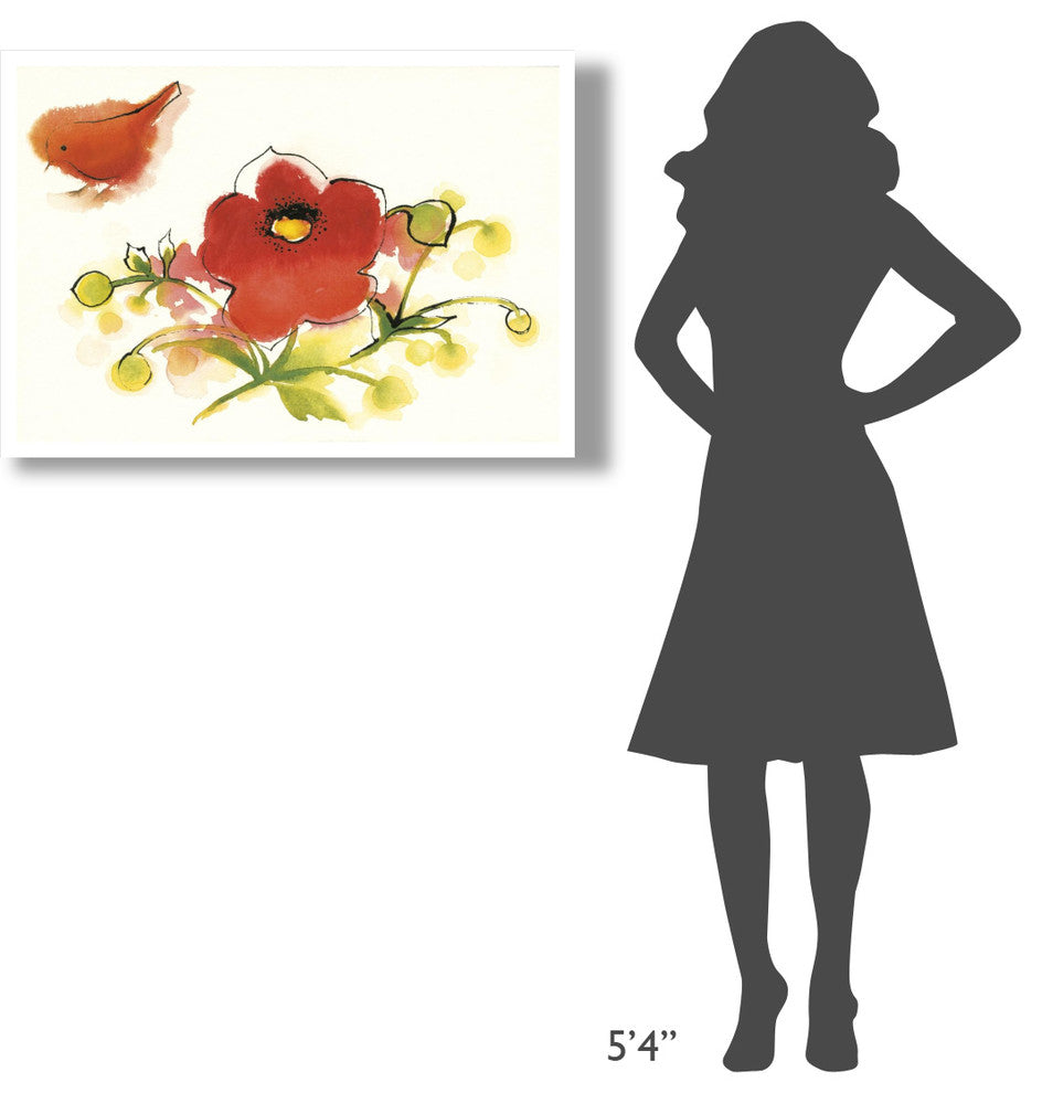 "Flores Rojas III" Digital Paper Print by Shirley Novak, 38"x26"