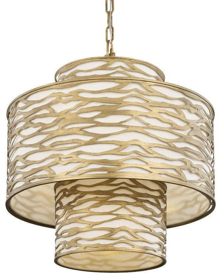Varaluz-348P04HG-Four Light Pendant Havana Gold