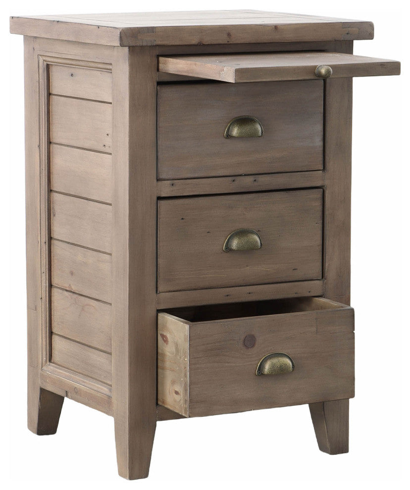 Irish Coast 3-Drawer Nightstand, Light Brown