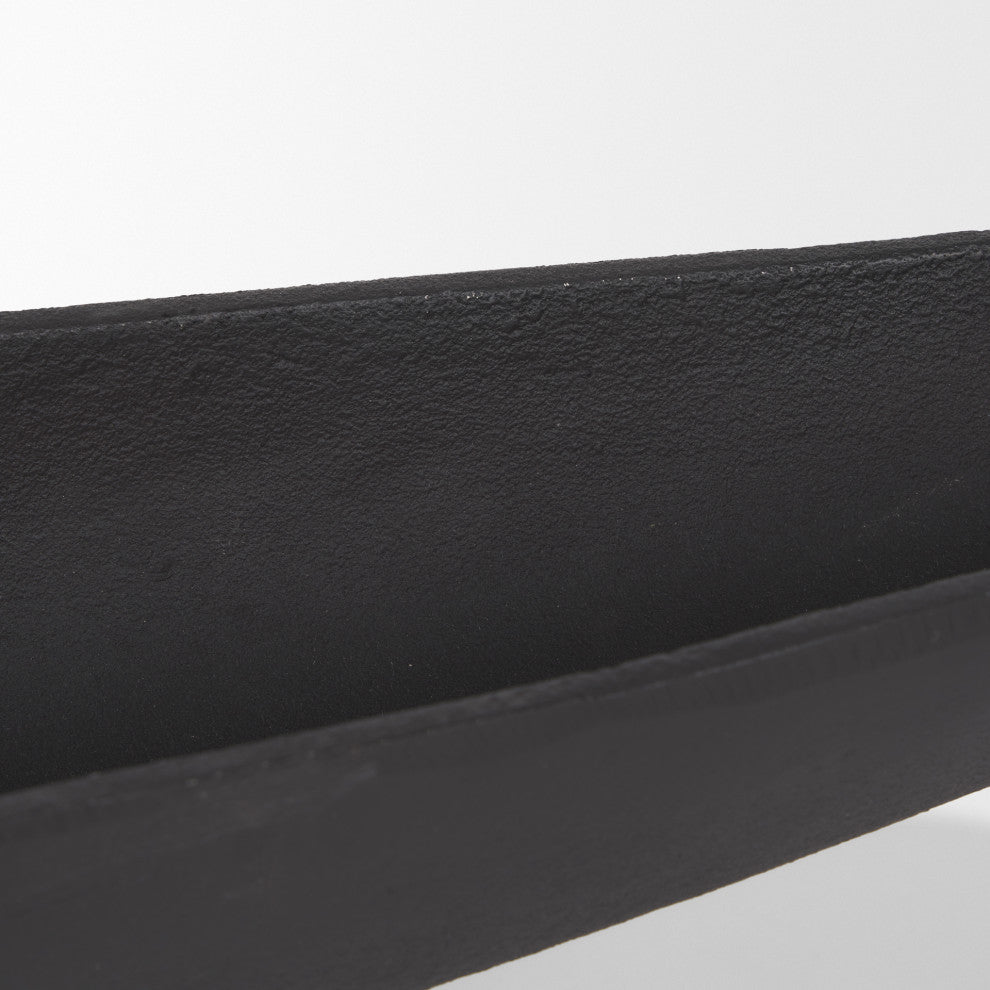 Piero Large Matte Black Metal Decorative Bowl