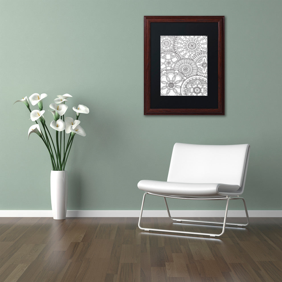 Hello Angel 'Family Mandalas' Art, Wood Frame, Black Mat, 20x16