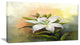 White Lily Flower Oil Painting, Large Floral Canvas Art Print, 32"x16"