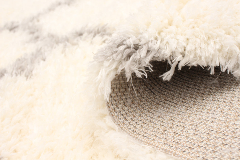 eCarpetGallery Shag Area Rug, Ivory, 6'7" x 9'6"