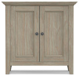 Amherst Solid Wood Low Storage Cabinet, Distressed Gray