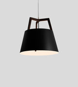 Imber 24" Pendant, Dark Stained Walnut, No Diffuser, Corded, Incandescent