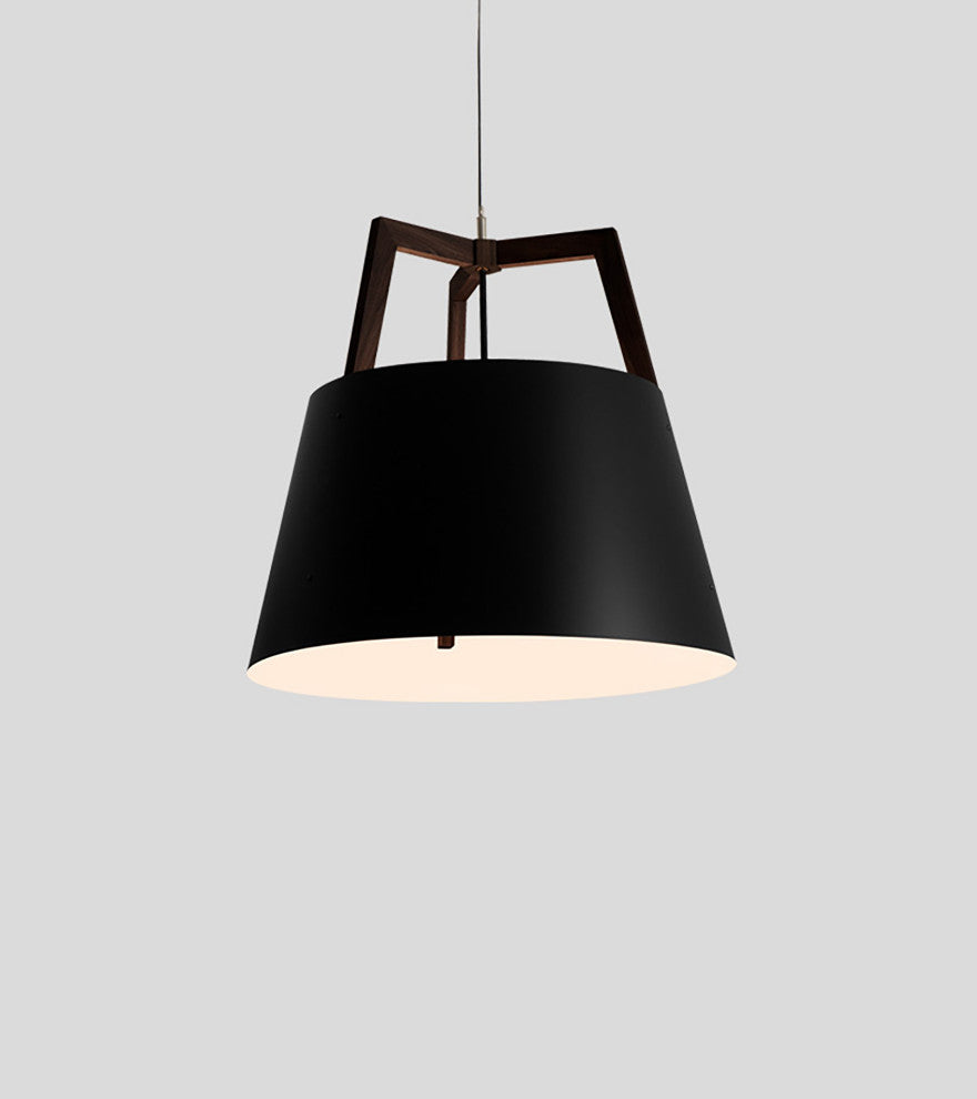 Imber 24" Pendant, Dark Stained Walnut, No Diffuser, Corded, Incandescent