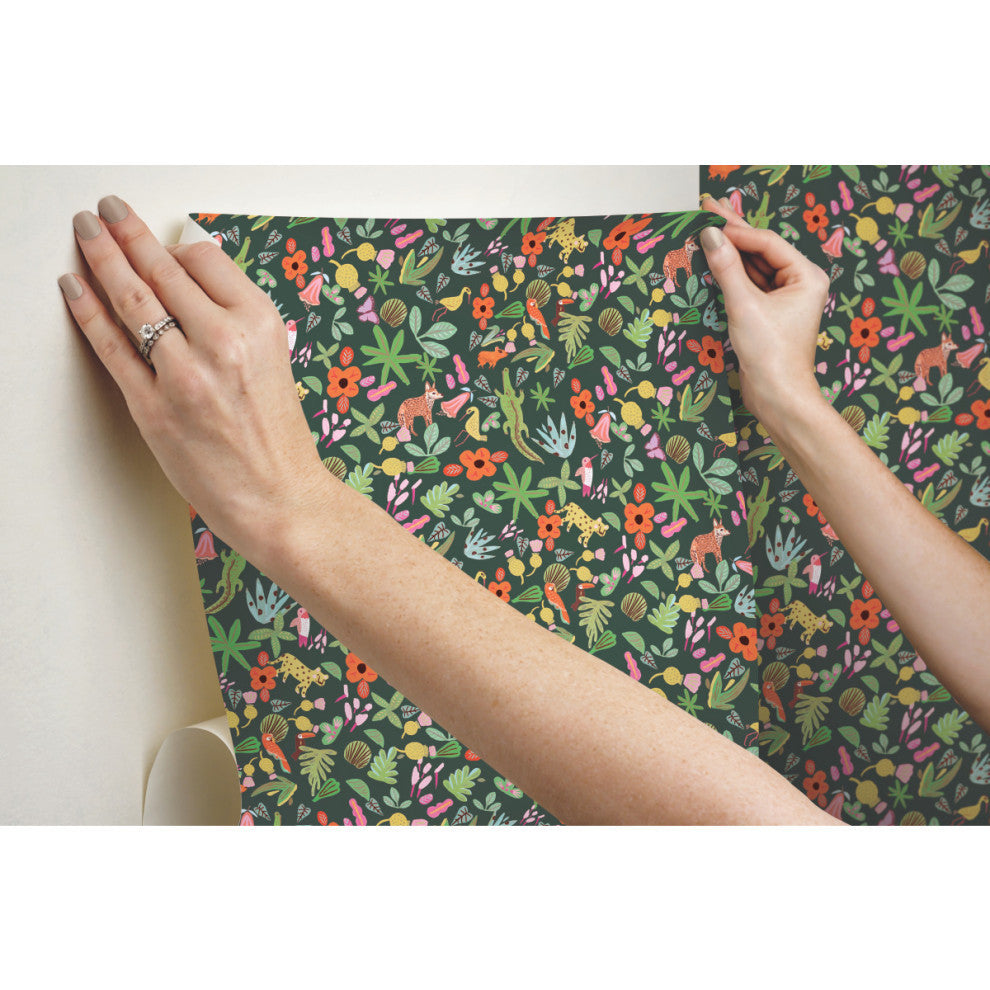 Holalola Selva Peel and Stick Wallpaper, Black