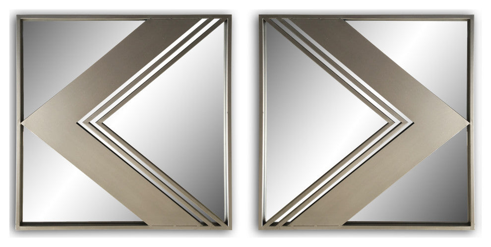 Metal Wall Decorative Mirrors, Set of 2