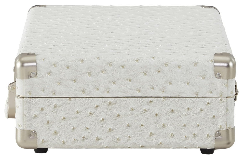 Cruiser Plus Record Player In White Ostrich