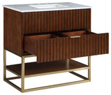 Monad Bathroom Vanity, Walnut, 36" Wide