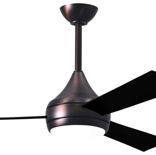 Donaire Paddle Fan Integrated LED, Brushed Bronze, Matte Black Blades