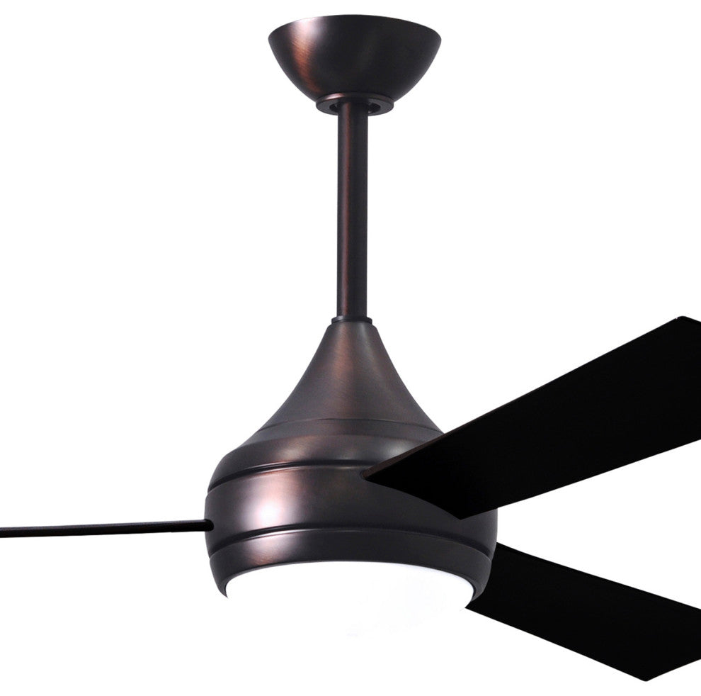 Donaire Paddle Fan Integrated LED, Brushed Bronze, Matte Black Blades