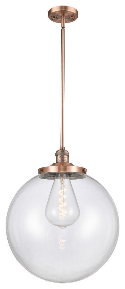 Beacon Pendant, Antique Copper, Clear