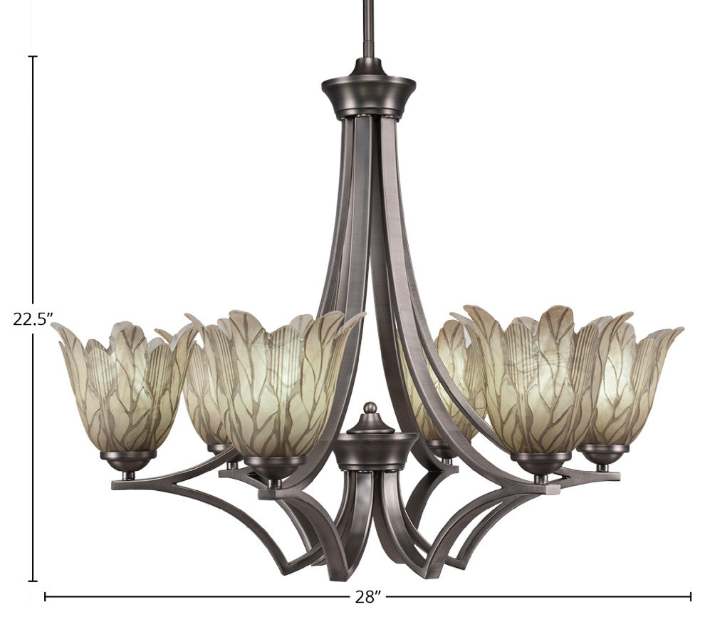 Chandeliers, 7" Vanilla Leaf Glass