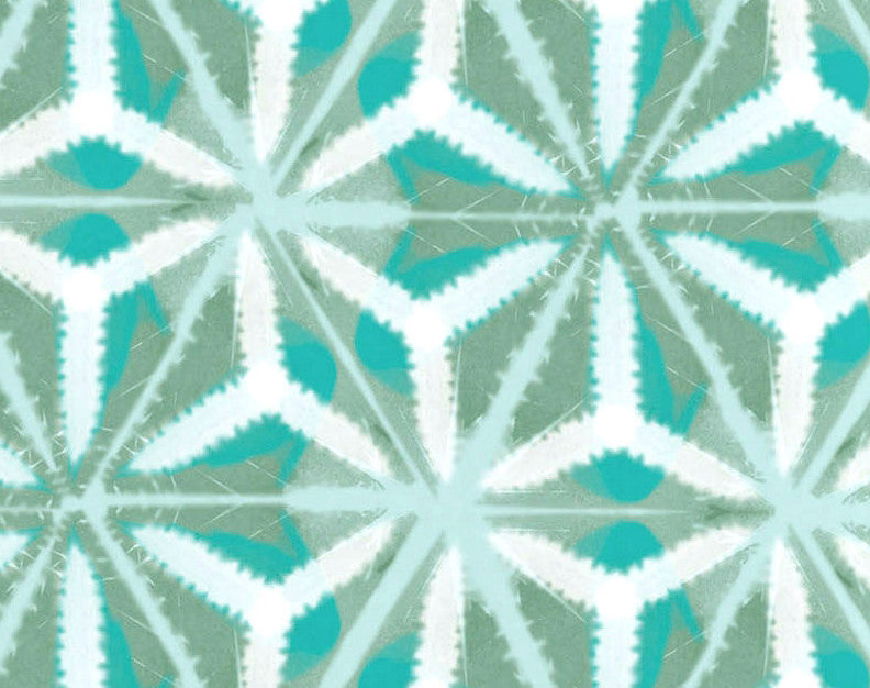 Water Mosaic, Geometric Print Kitchen Towel, Aqua