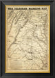 "War Telegram Marking Map, 1862" Framed Canvas Giclee by L. Prang, 19x26"