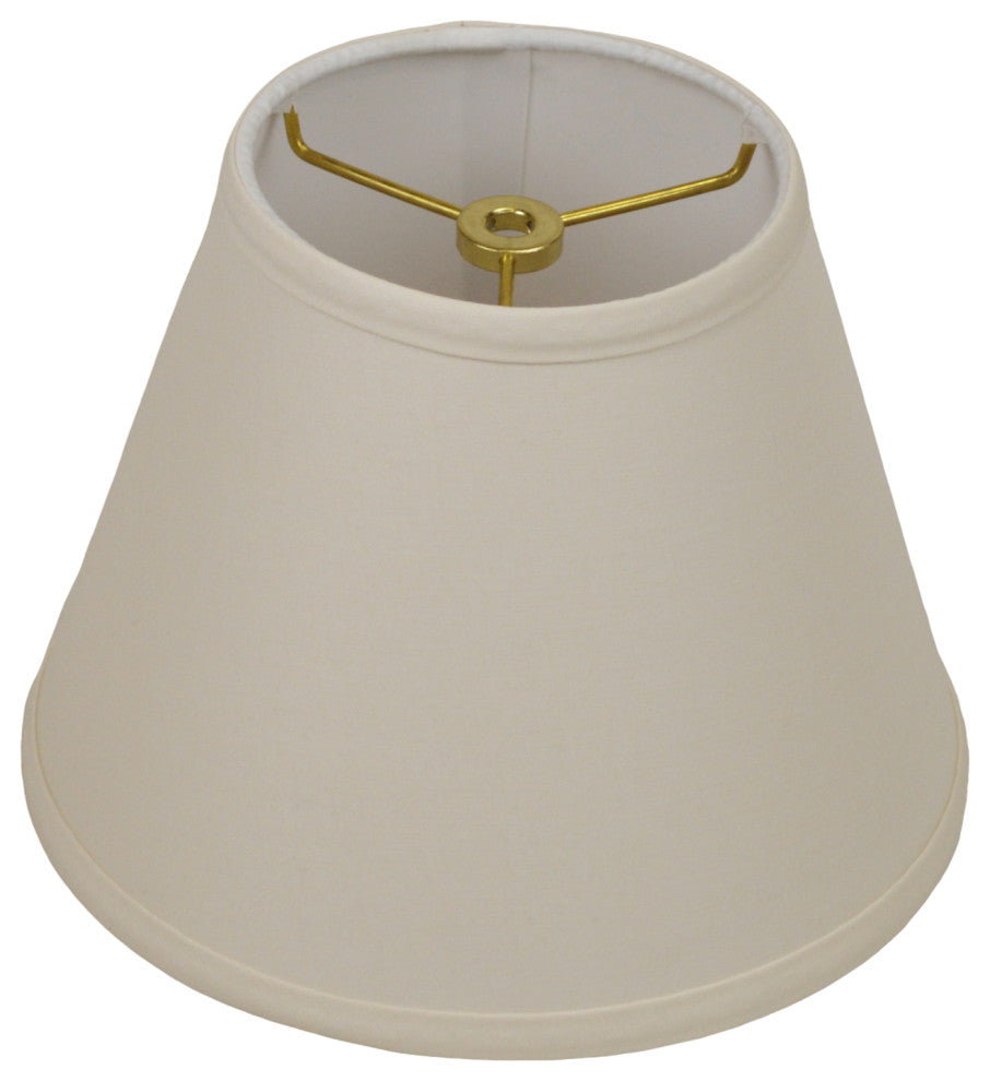 Fenchel Shades 5"x9"x7" Brass Spider Attachment Empire Lamp Shade, Linen Ivory