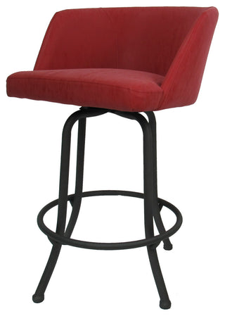 Joey Swivel Metal Stools, Set of 3, Ruby, Gray, 30"