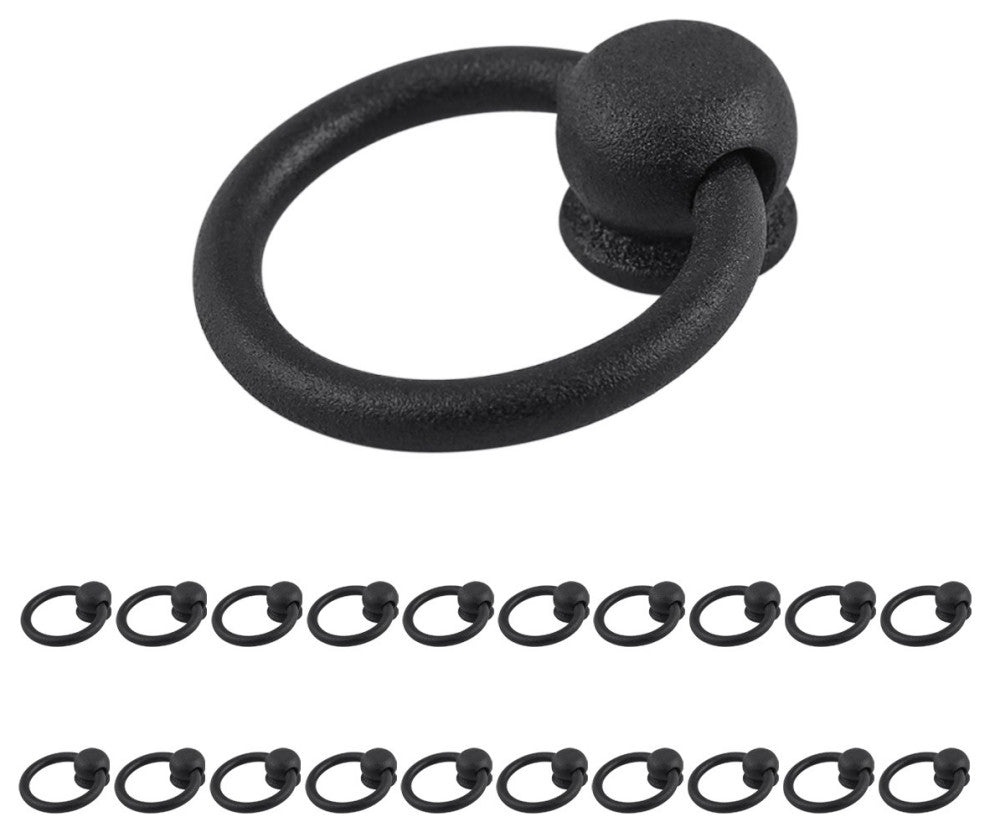 Cabinet Ring Pulls Mission Black Wrought Iron Pack of 20 |