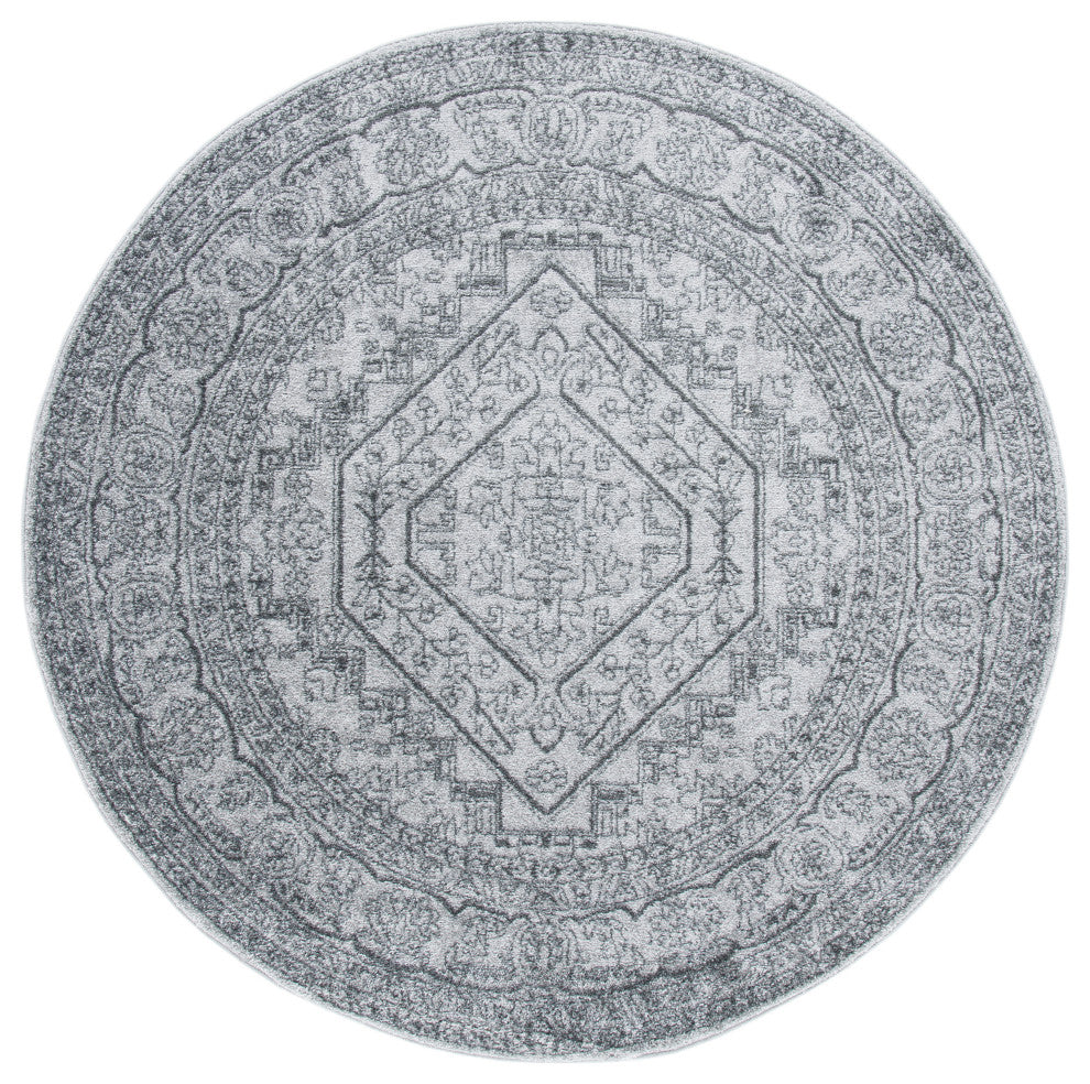 Safavieh Adirondack Collection, ADR108 Rug, Light Grey/Dark Grey, 6' Round