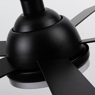 52-inch Modern Wood Black LED Ceiling Fan with Remote