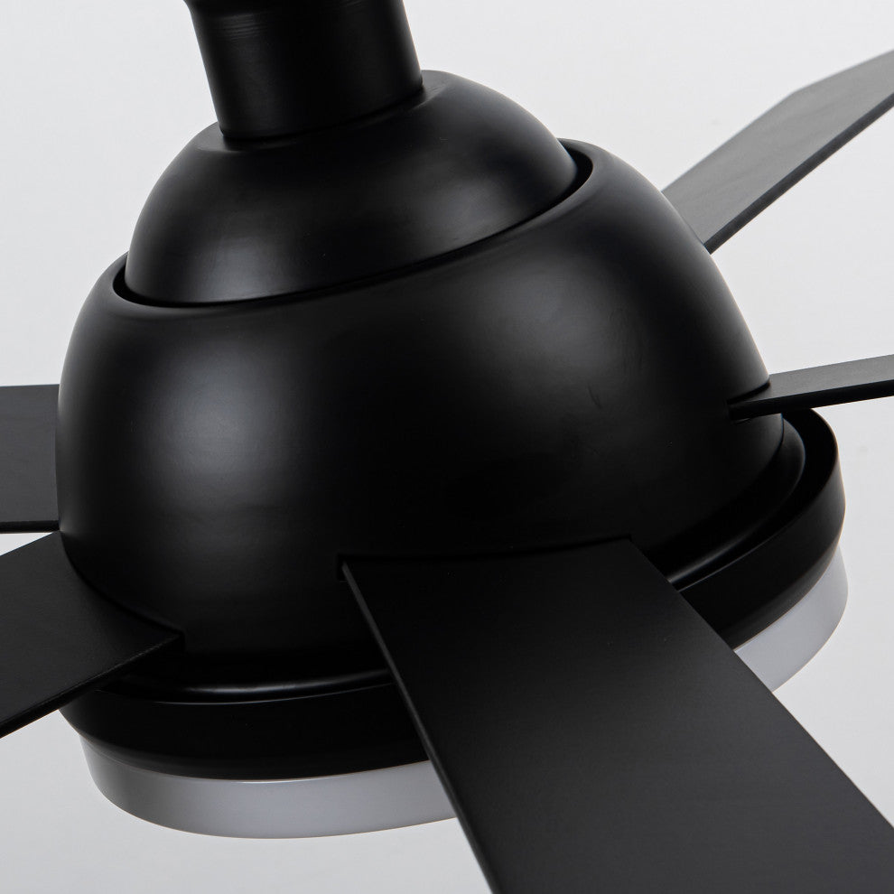 52-inch Modern Wood Black LED Ceiling Fan with Remote