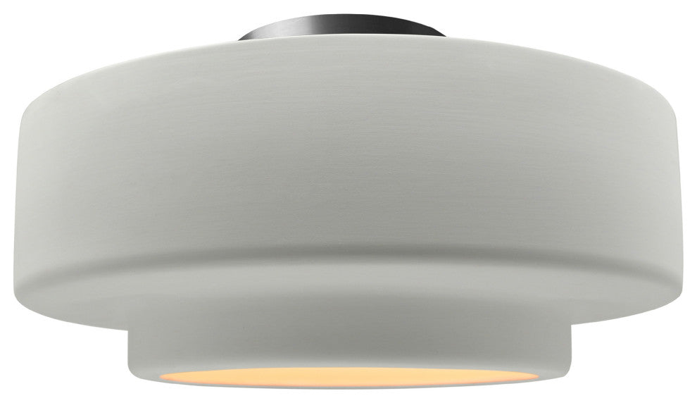 Radiance Large Tier Semi-Flush, Matte White Frame, Brushed Nickel, Standard
