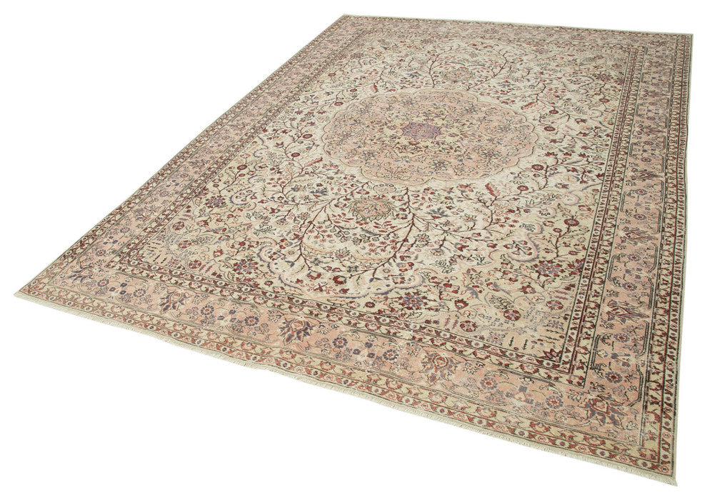 Rug N Carpet - Handwoven Turkish 6' 8'' x 9' 1'' Distressed Area Rug