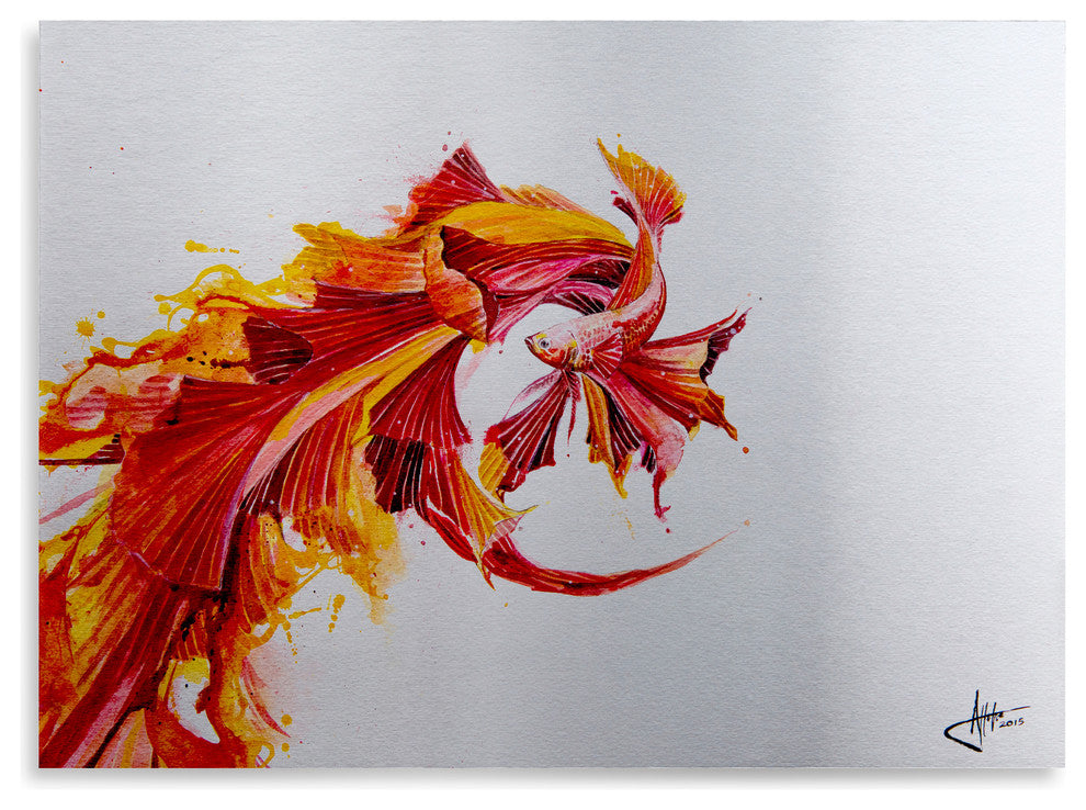 Marc Allante 'Ignite' Floating Brushed Aluminum Art, 22x16
