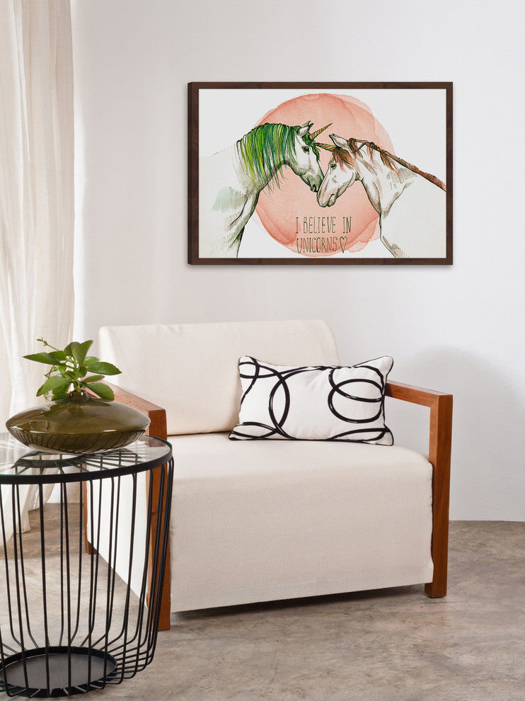 "I Believe in Unicorns II" Framed Painting Print, 36"x24"