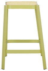 Safavieh Palmyra Cane Counter Stool, Green/Natural