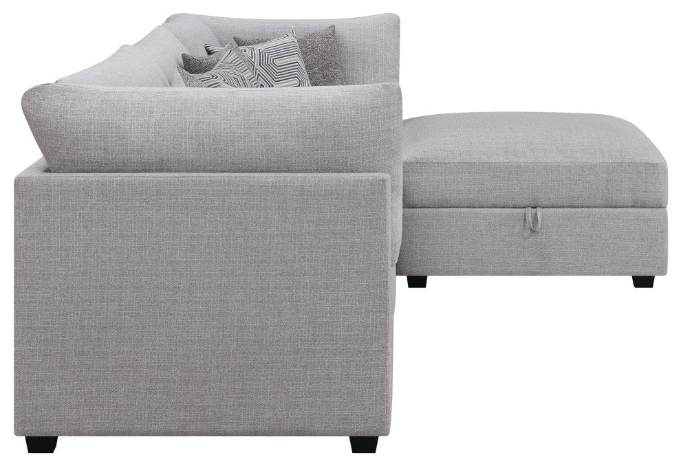 Cambria 4-piece Upholstered Modular Sectional Sofa Grey