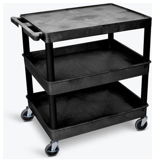 Luxor 3-Shelf Large Black Tub Cart
