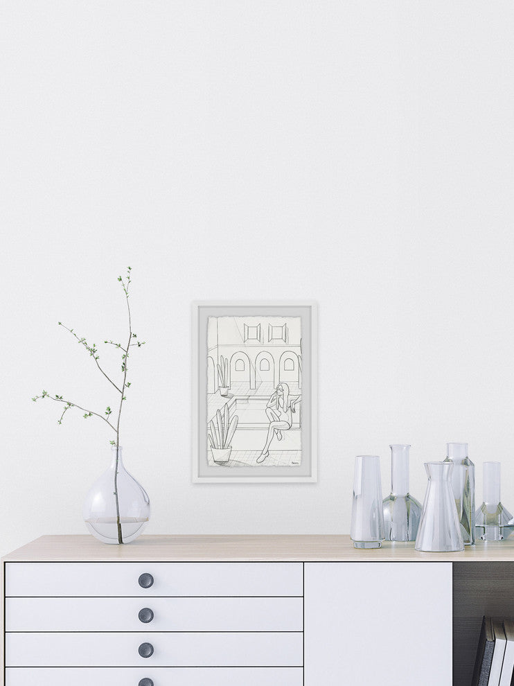 "Never Bored" Framed Painting Print, 30"x45"