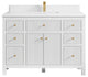 Sonoma 48 Single Sink Reeded Bath Vanity in White 1.5" White Quartz