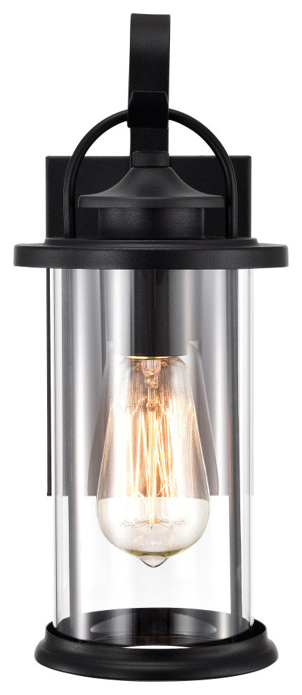 CHLOE Lighting AINSLEY Transitional 1-Light Textured Black Outdoor Wall Sconce