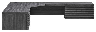 Modway Render Wall Mount Corner Modern Wood Office Desk in Charcoal