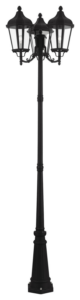 Livex Lighting Morgan 3 Light Textured Black Outdoor Post