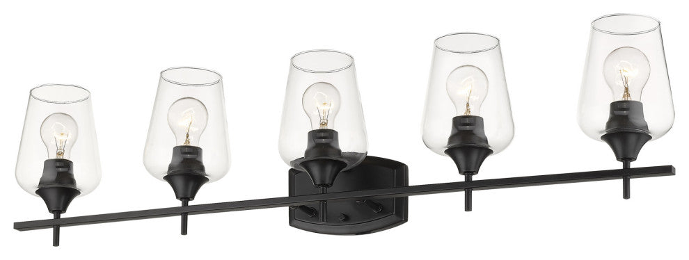 Z-Lite 473-5V Joliet 5 Light 38"W Bathroom Vanity Light - Matte Black