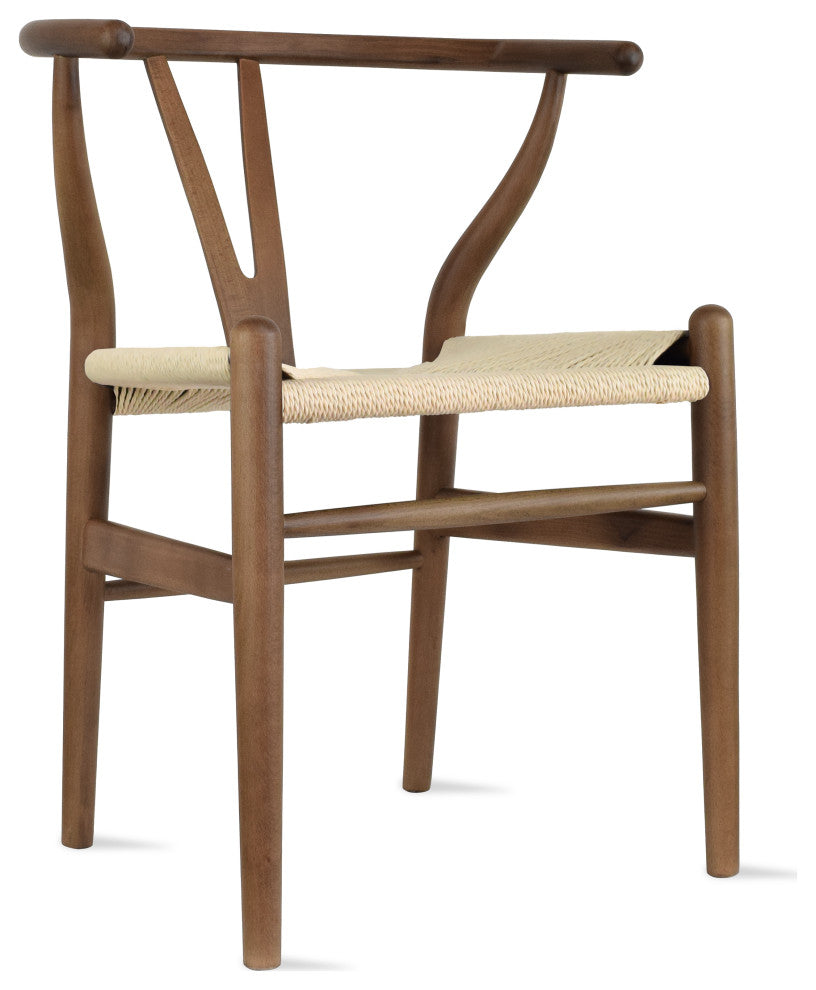 Modern Dining Chairs Solid Wood Armchairs Handmade Assembled Chair Set of 2, Espresso, Armchair