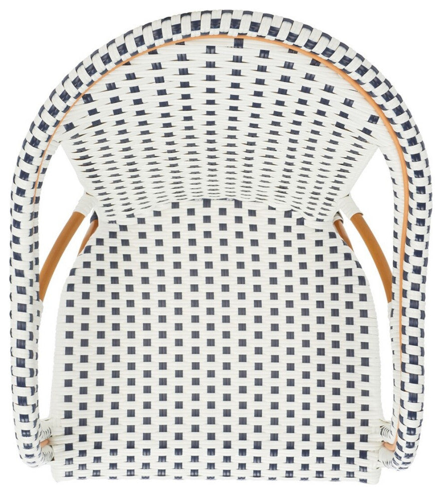 Safavieh Outdoor California Armchair, White/Navy
