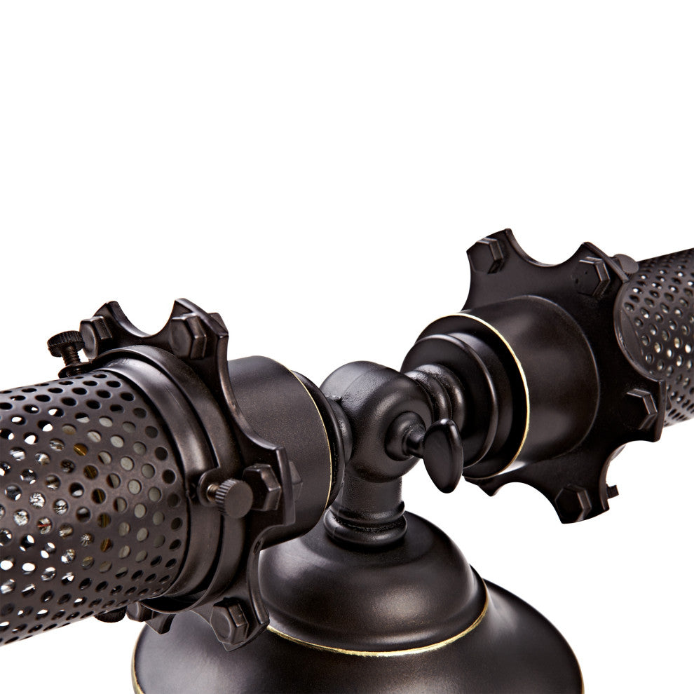 2-Light Vanity Wall Sconce with Mesh Shades, Oil-Rubbed Bronze Finish